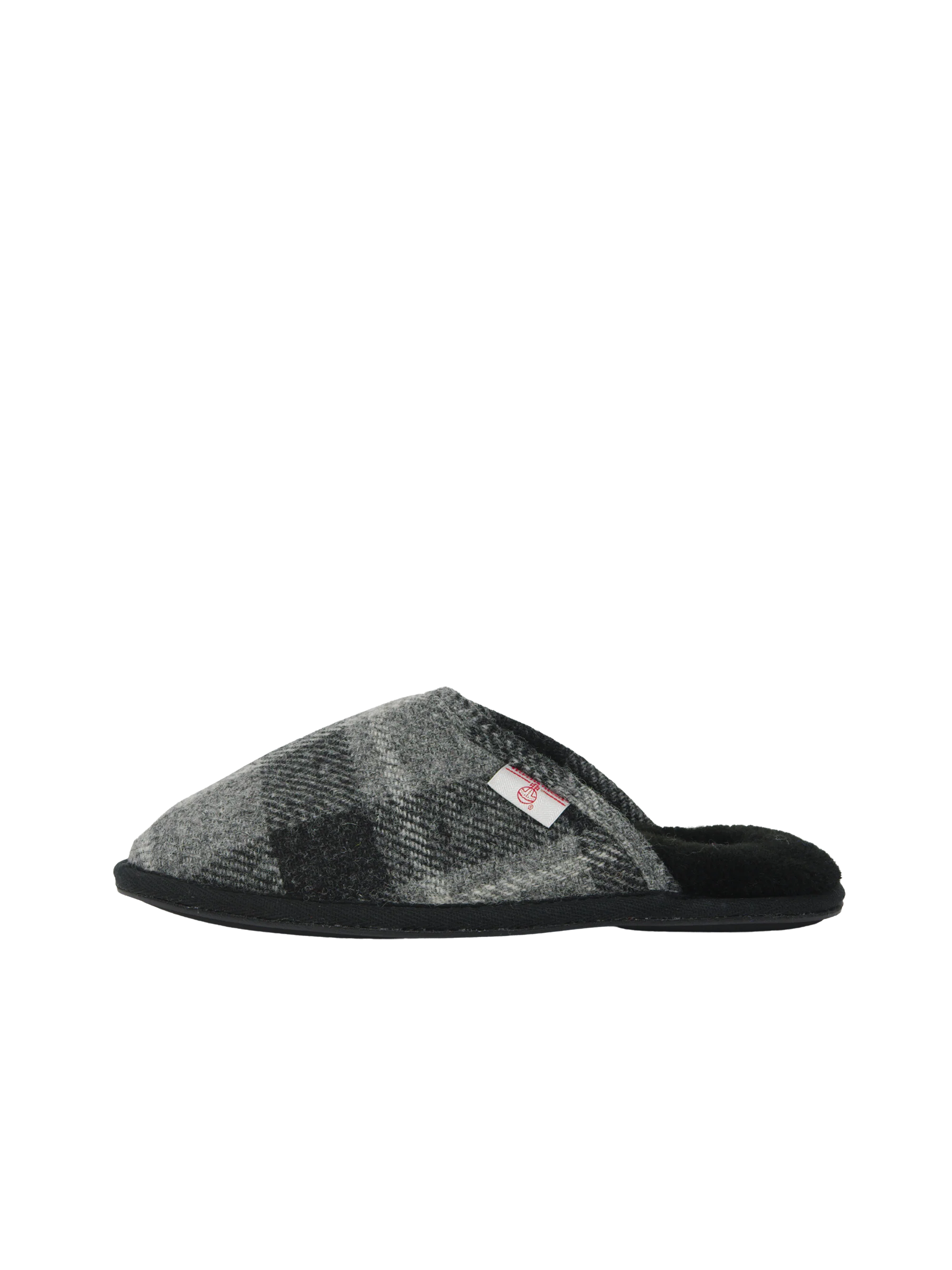 Harris Tweed William Slippers - Black Tartan Check - Image 2