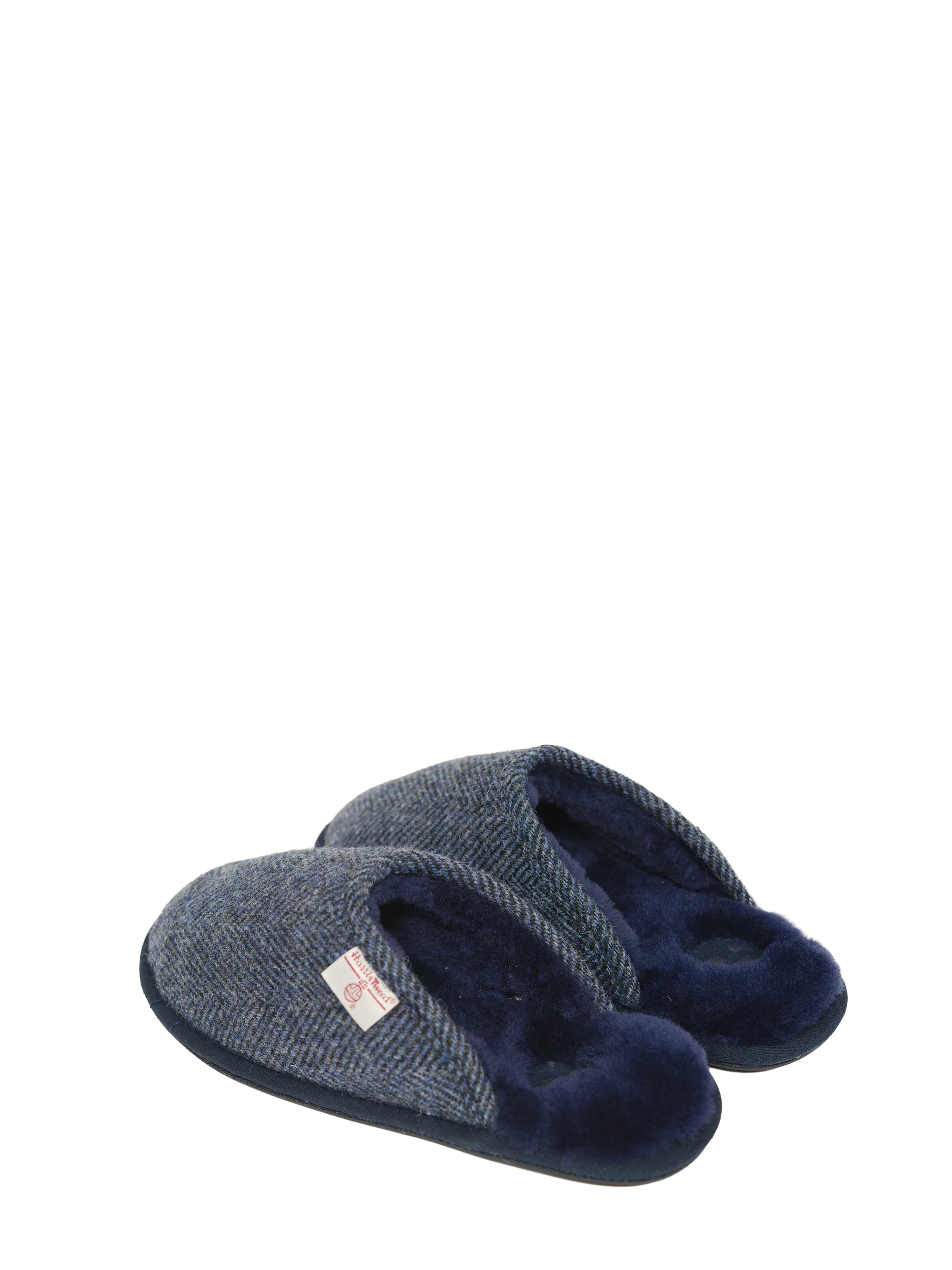 Harris Tweed William Slippers - Navy Herringbone - Image 2