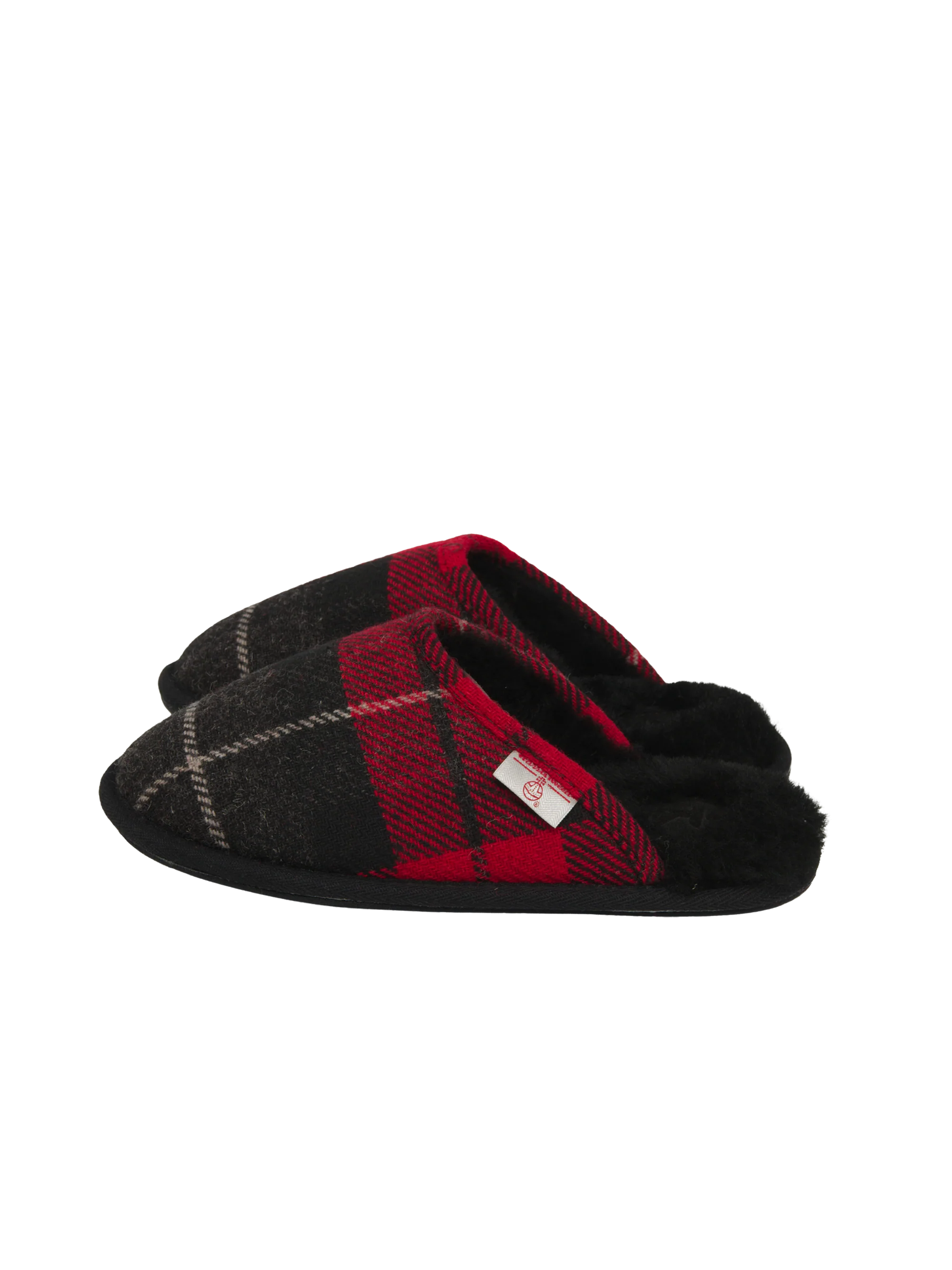 Harris Tweed William Slippers - Red/Black Check - Image 2