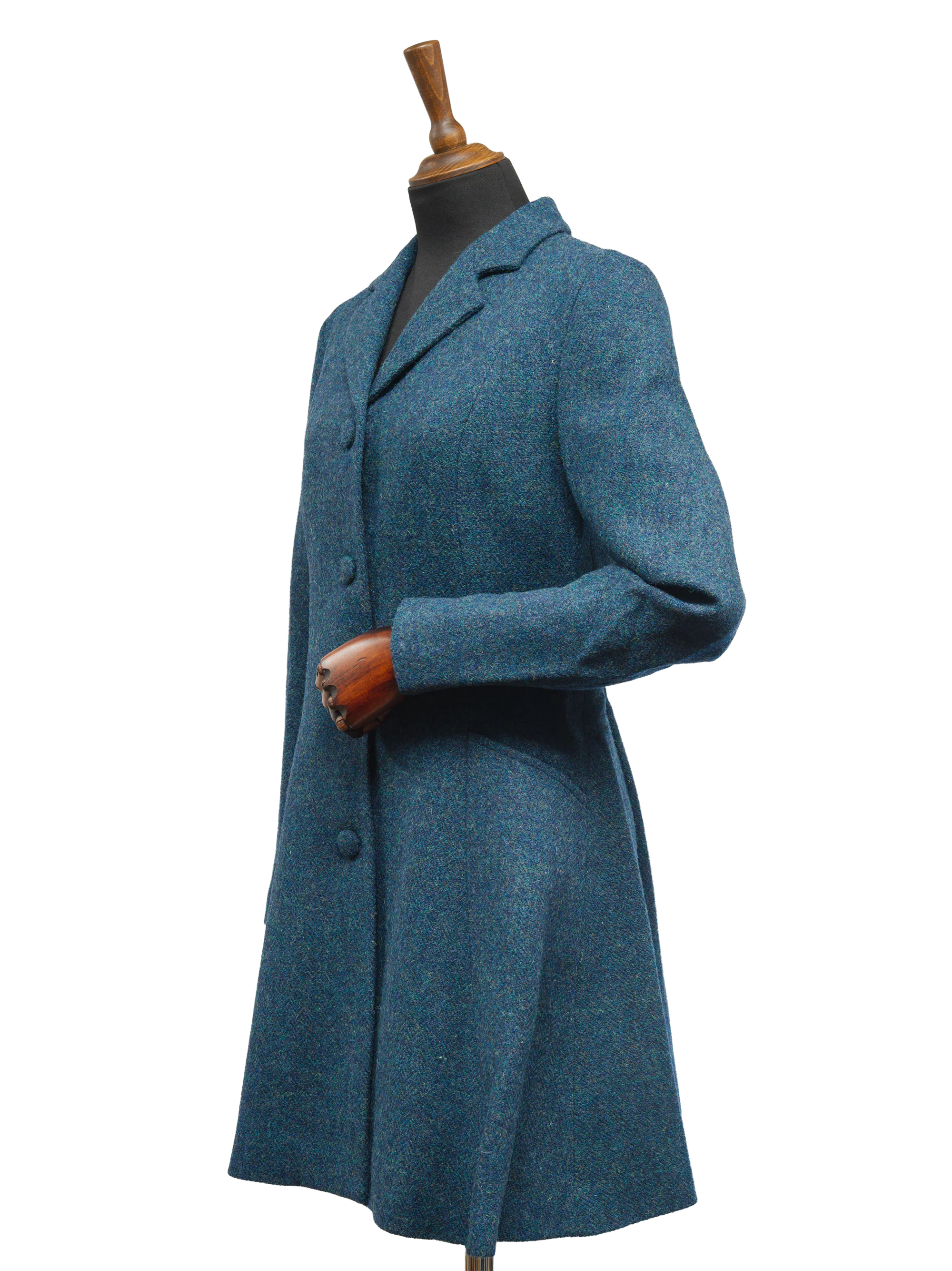 Harris Tweed Zoe Coat - Blue Mix HB - Image 3