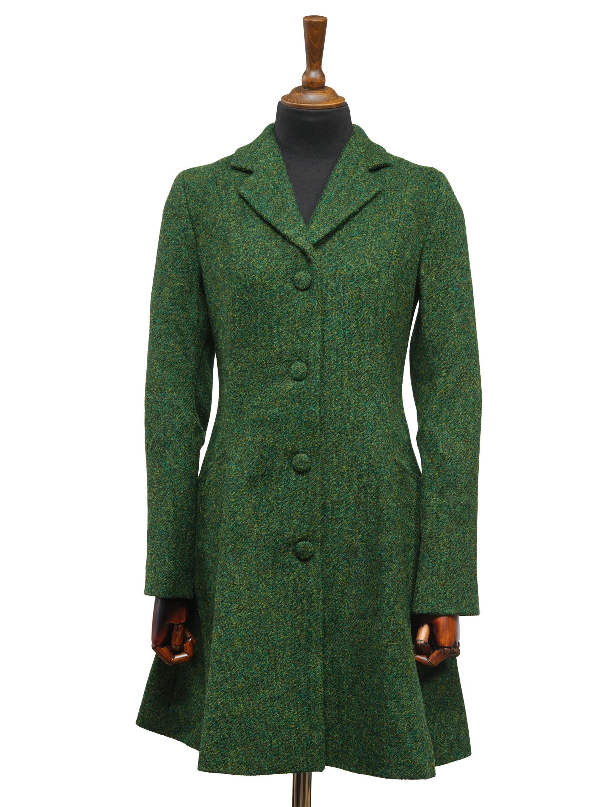 Harris Tweed Zoe Coat - Bottle Green