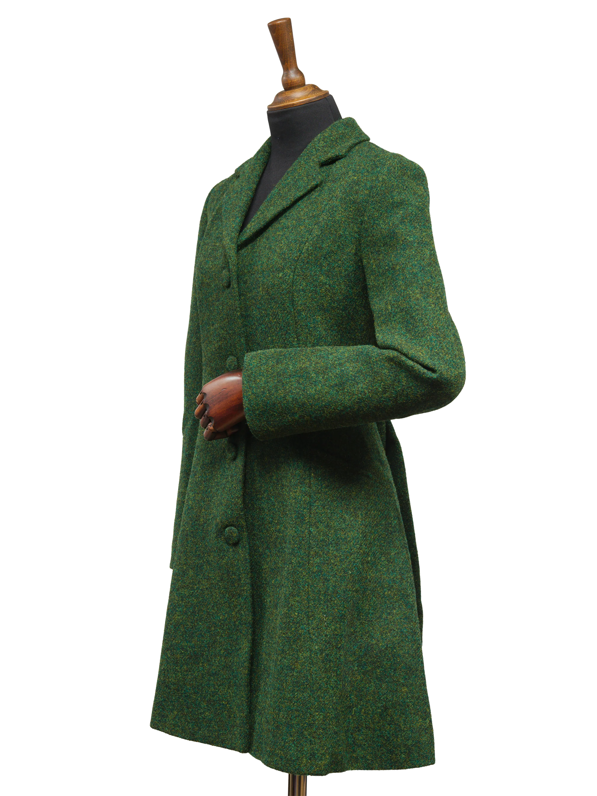 Harris Tweed Zoe Coat - Bottle Green - Image 2