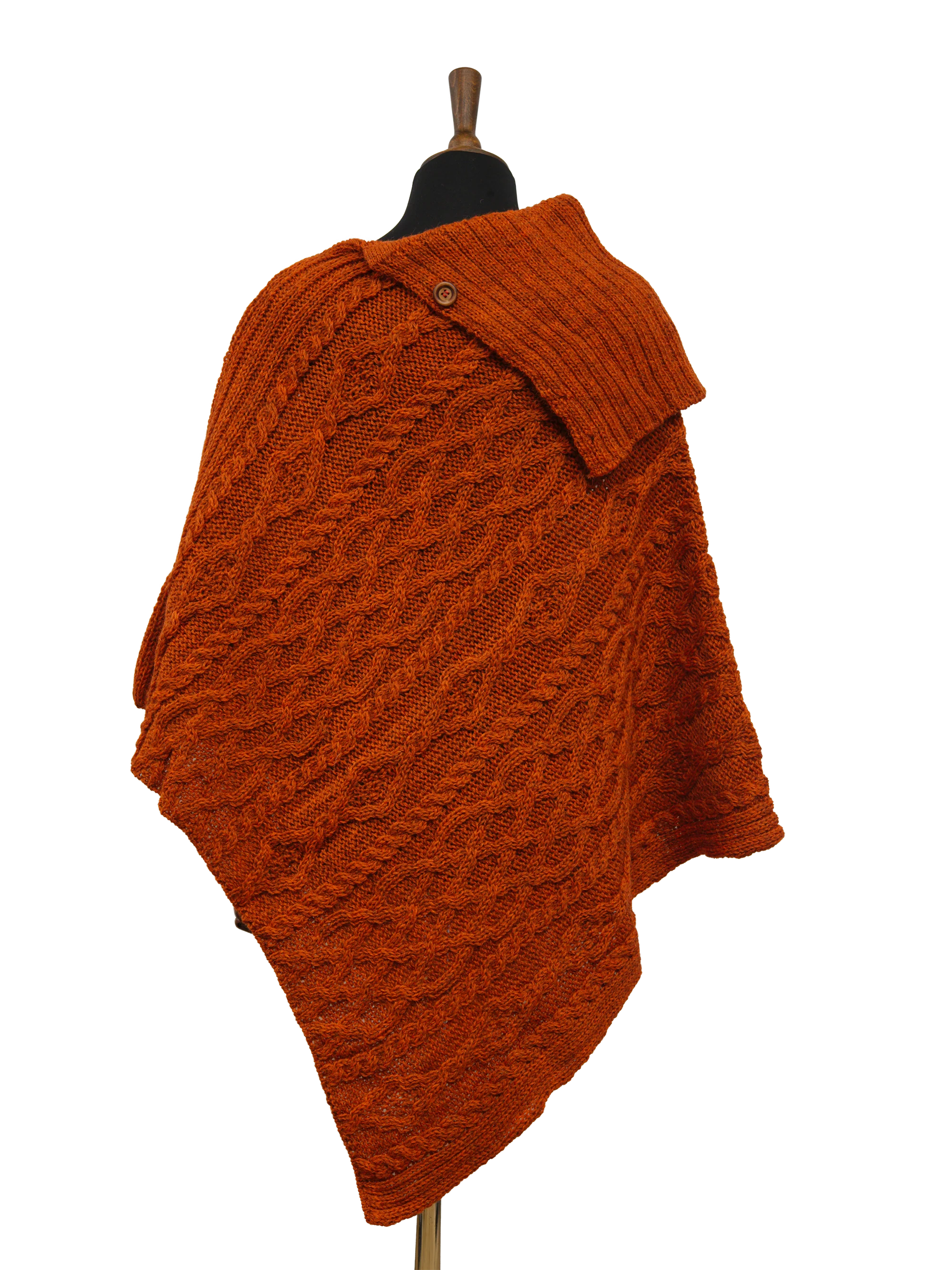 Long Neck Poncho - Burnt Orange - Image 3