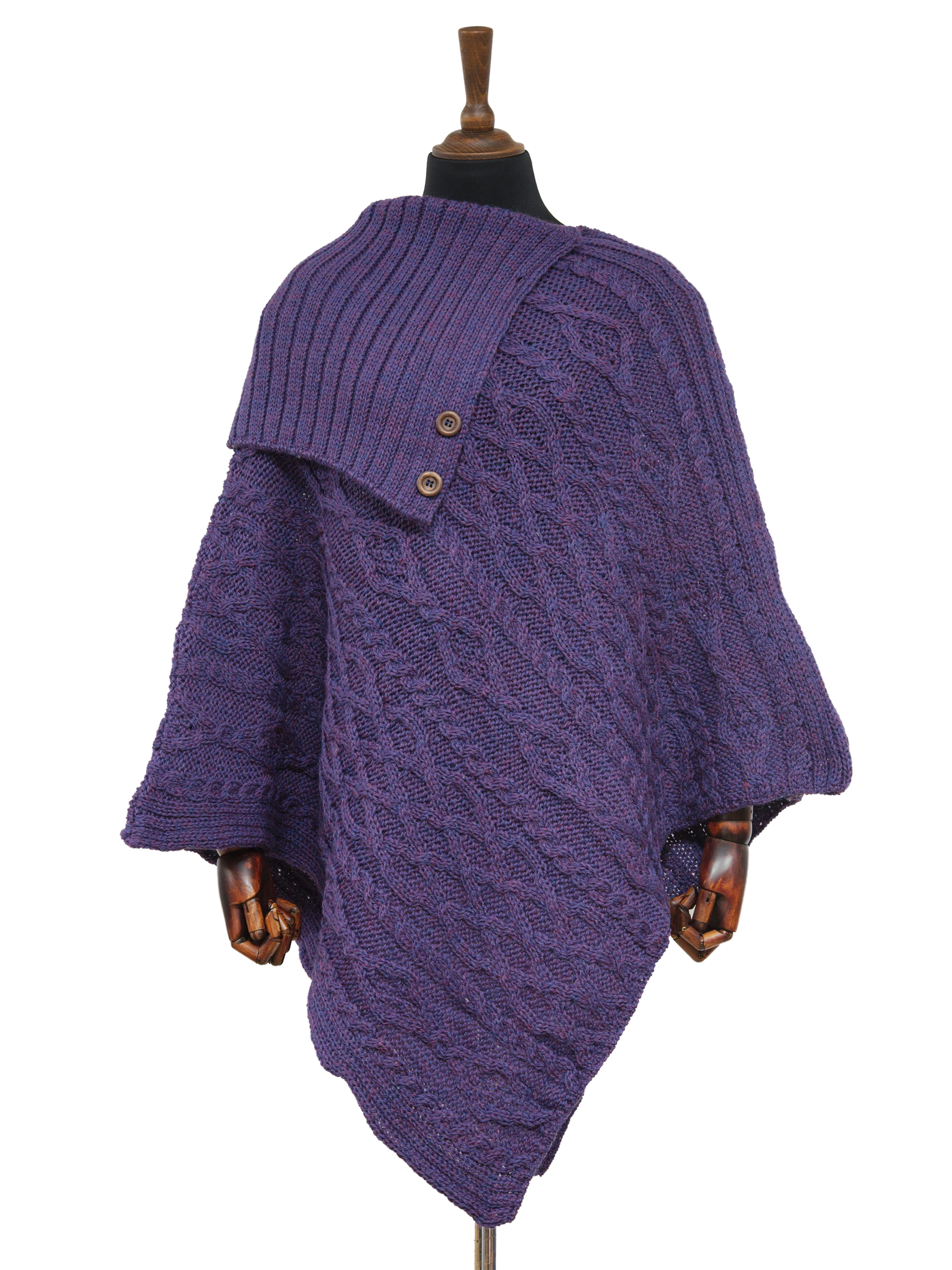 Long Neck Poncho - Purple