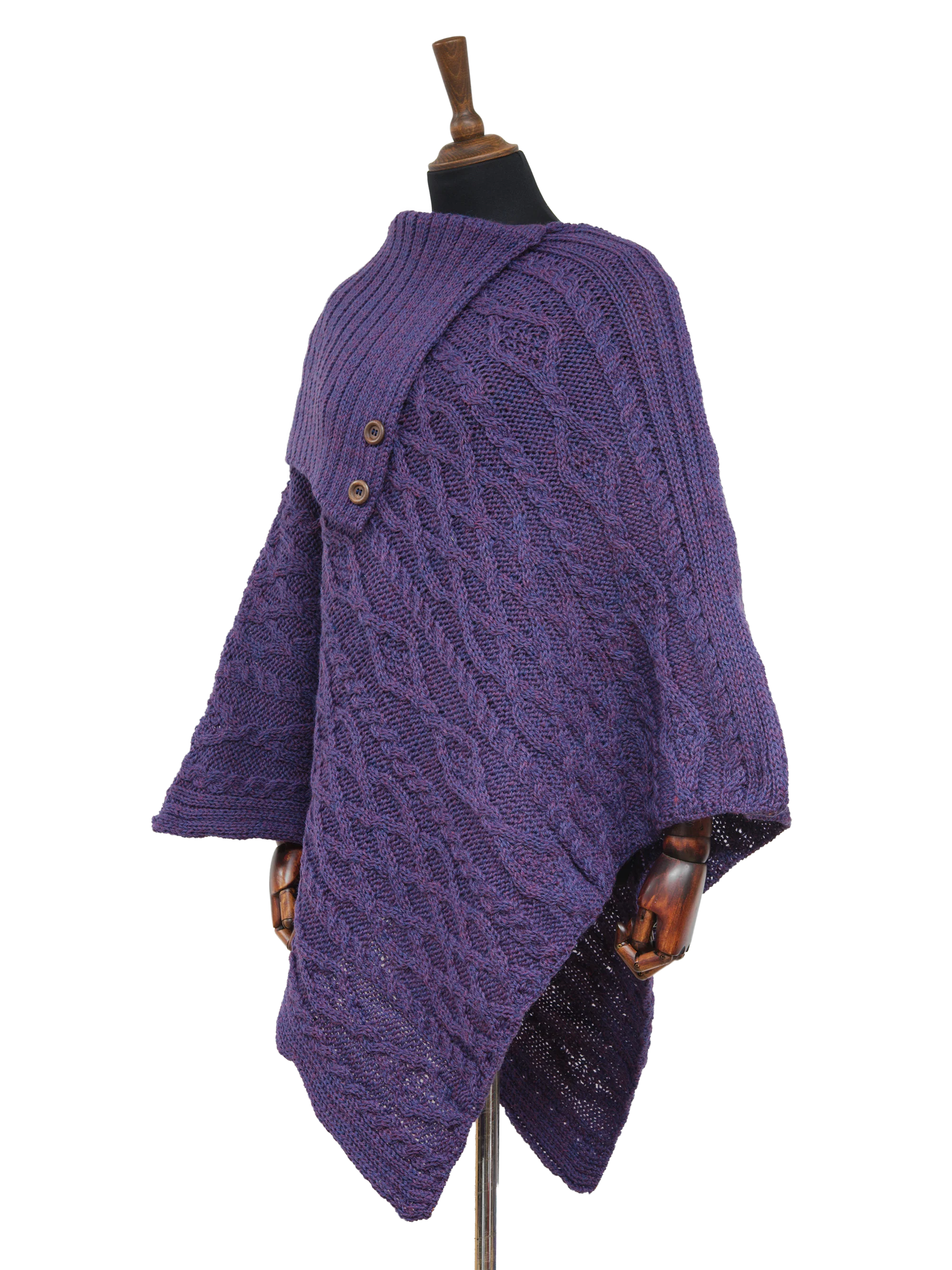 Long Neck Poncho - Purple - Image 2