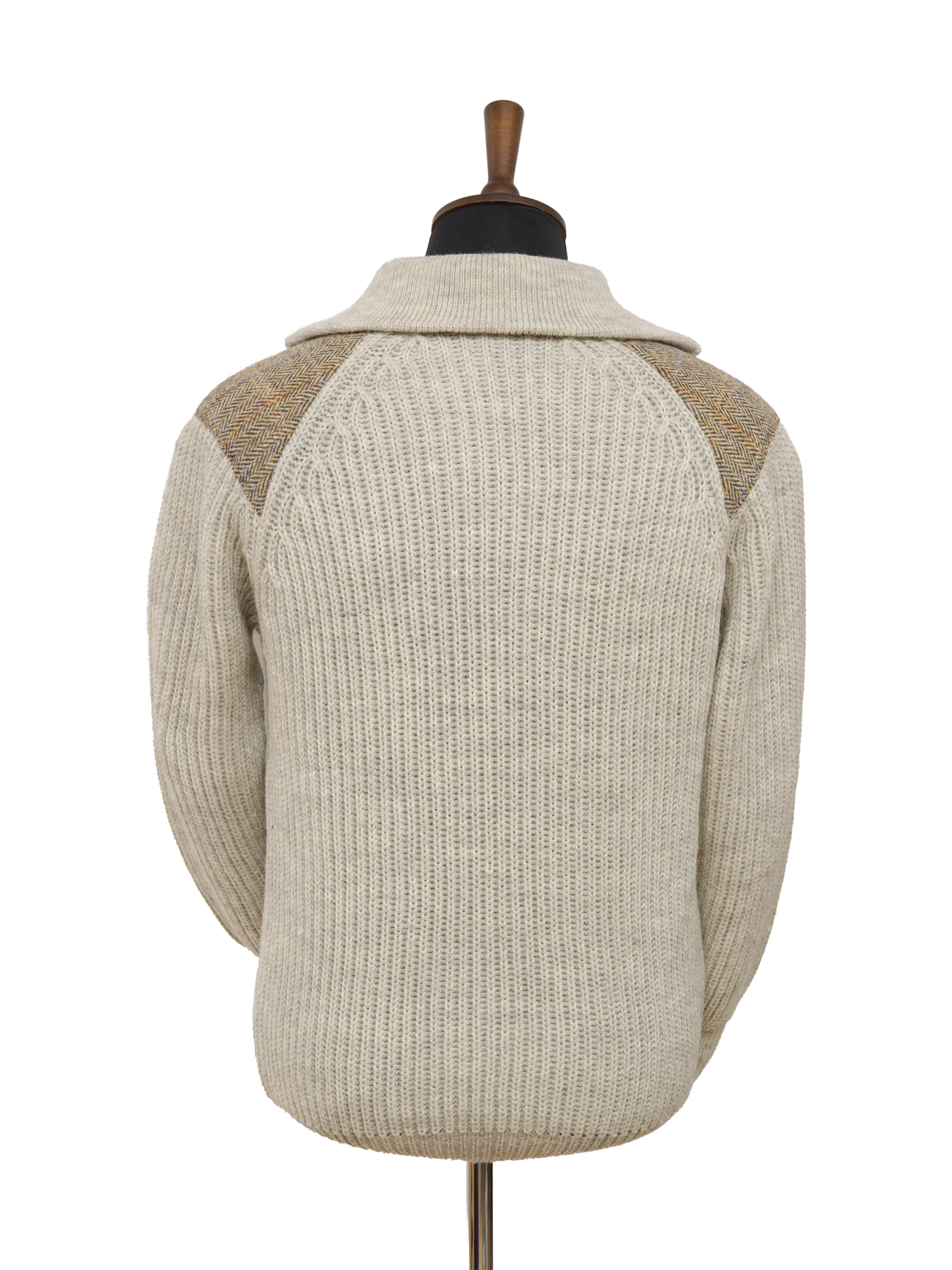 Mens Crofter 1/4 Zip Jumper - Light Grey - Image 3