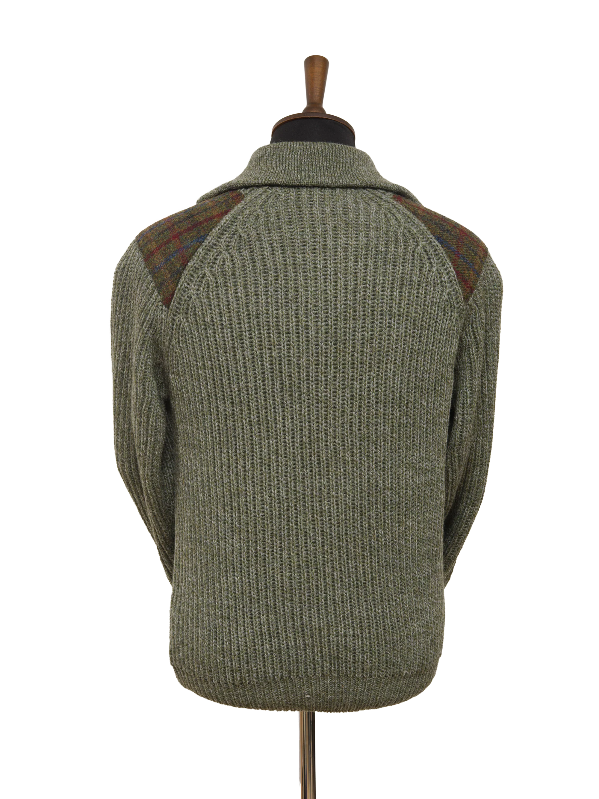 Mens Crofter 1/4 Zip Jumper - Sage Green (A0229) - Image 3