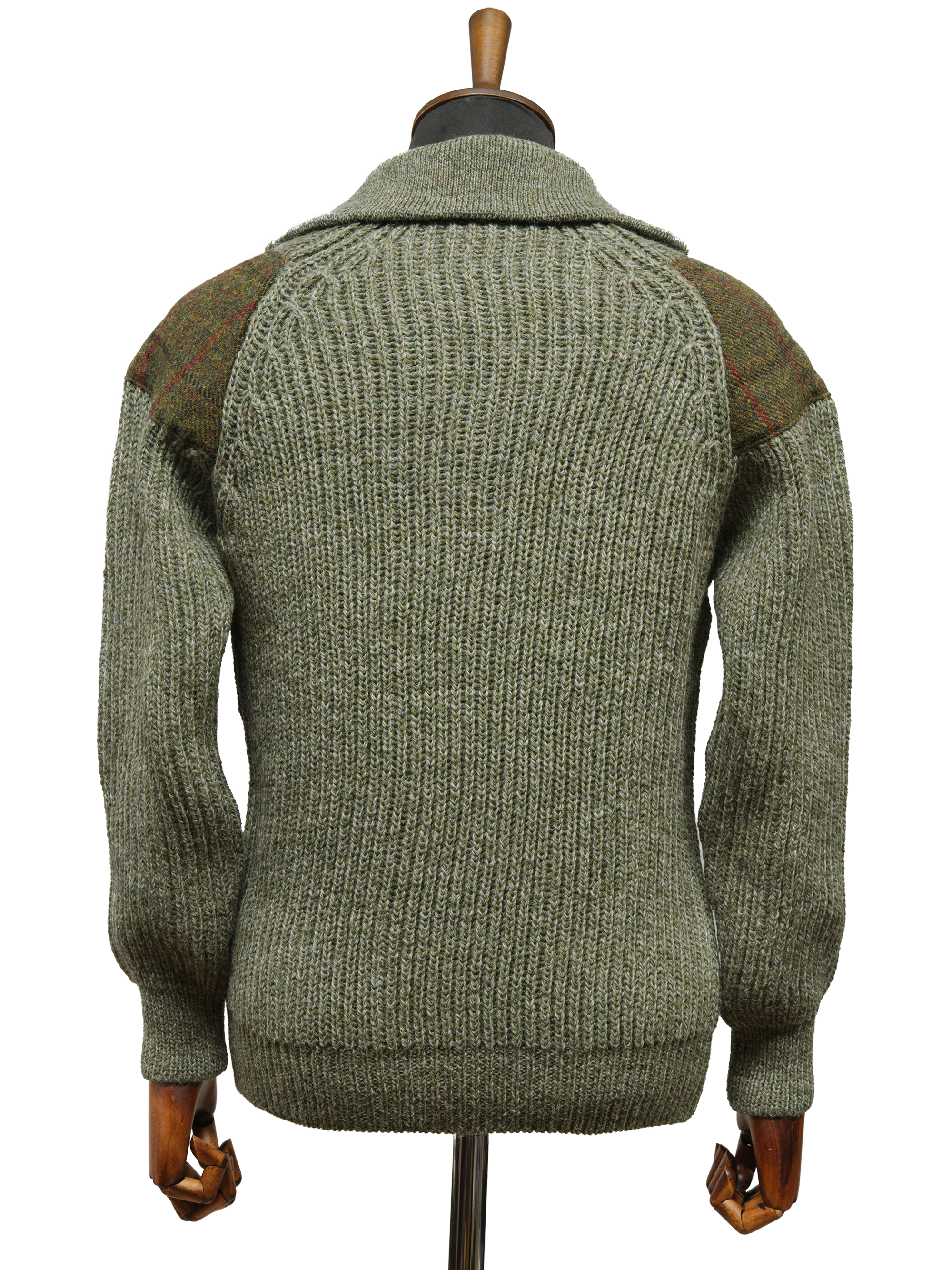 Mens Crofter 1/4 Zip Jumper - Sage Green (Moss) - Image 3