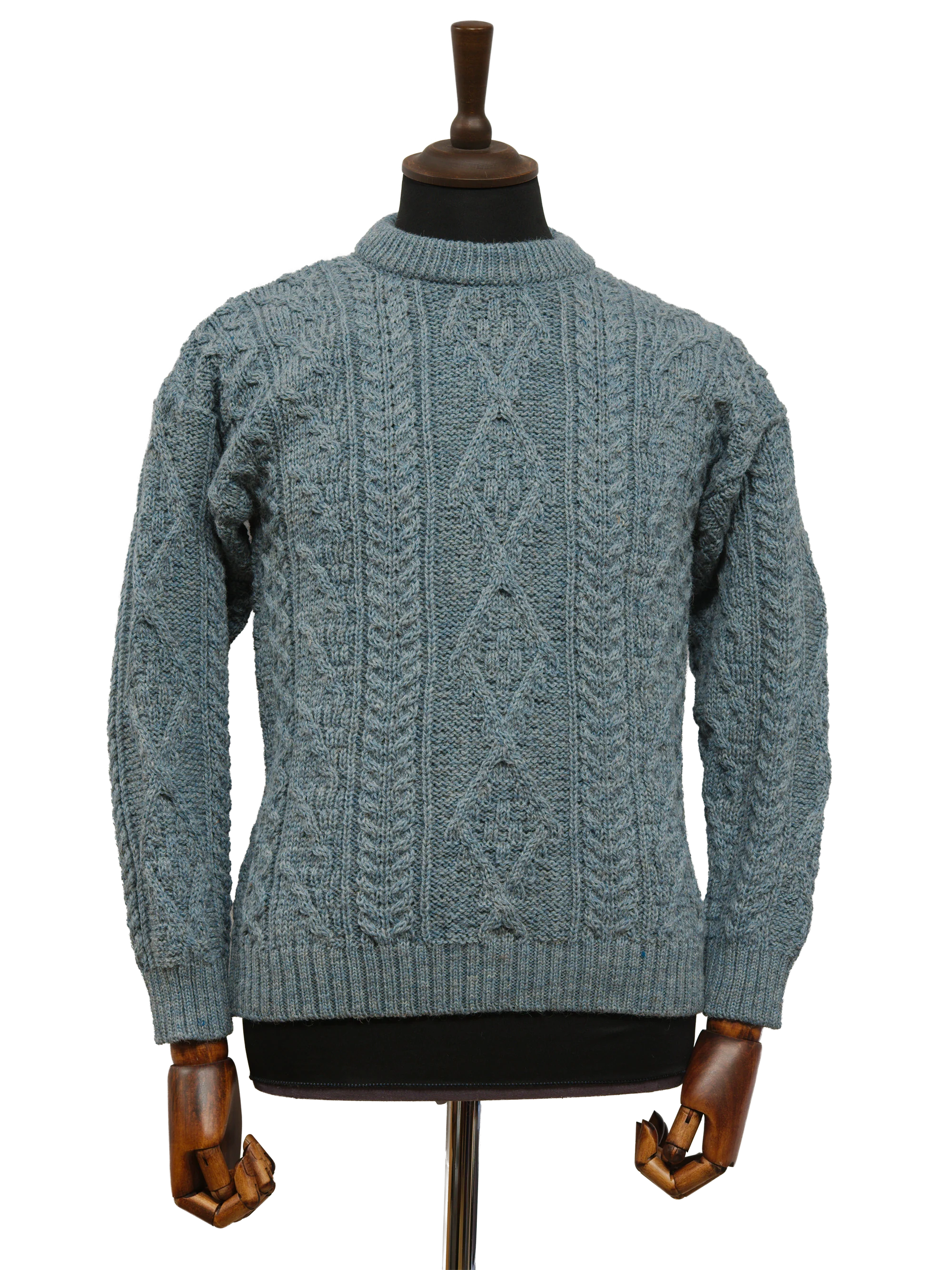 Unisex Aran Crew Neck Jumper - SummerStorm