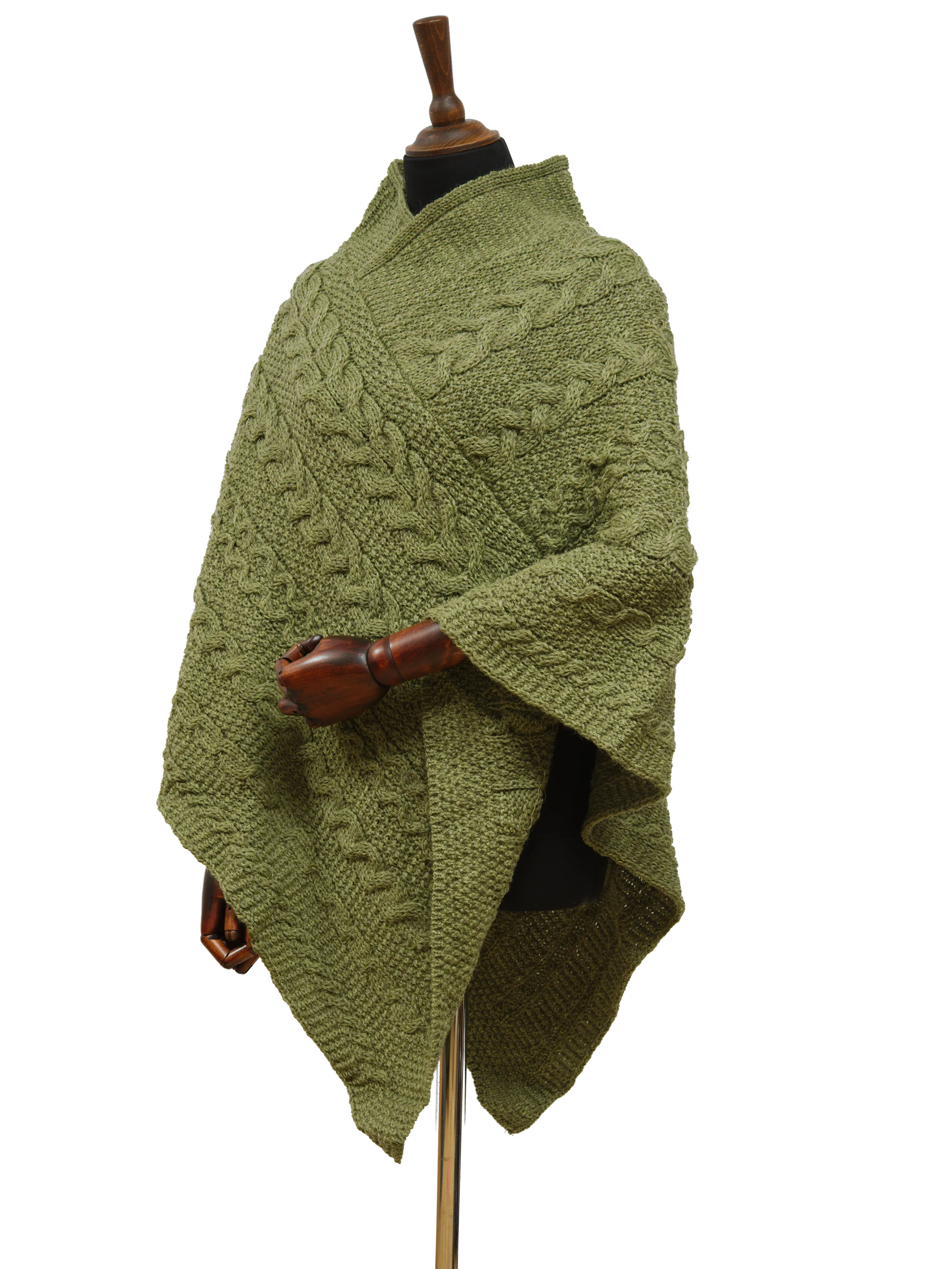 V-Neck Poncho - Green - Image 3