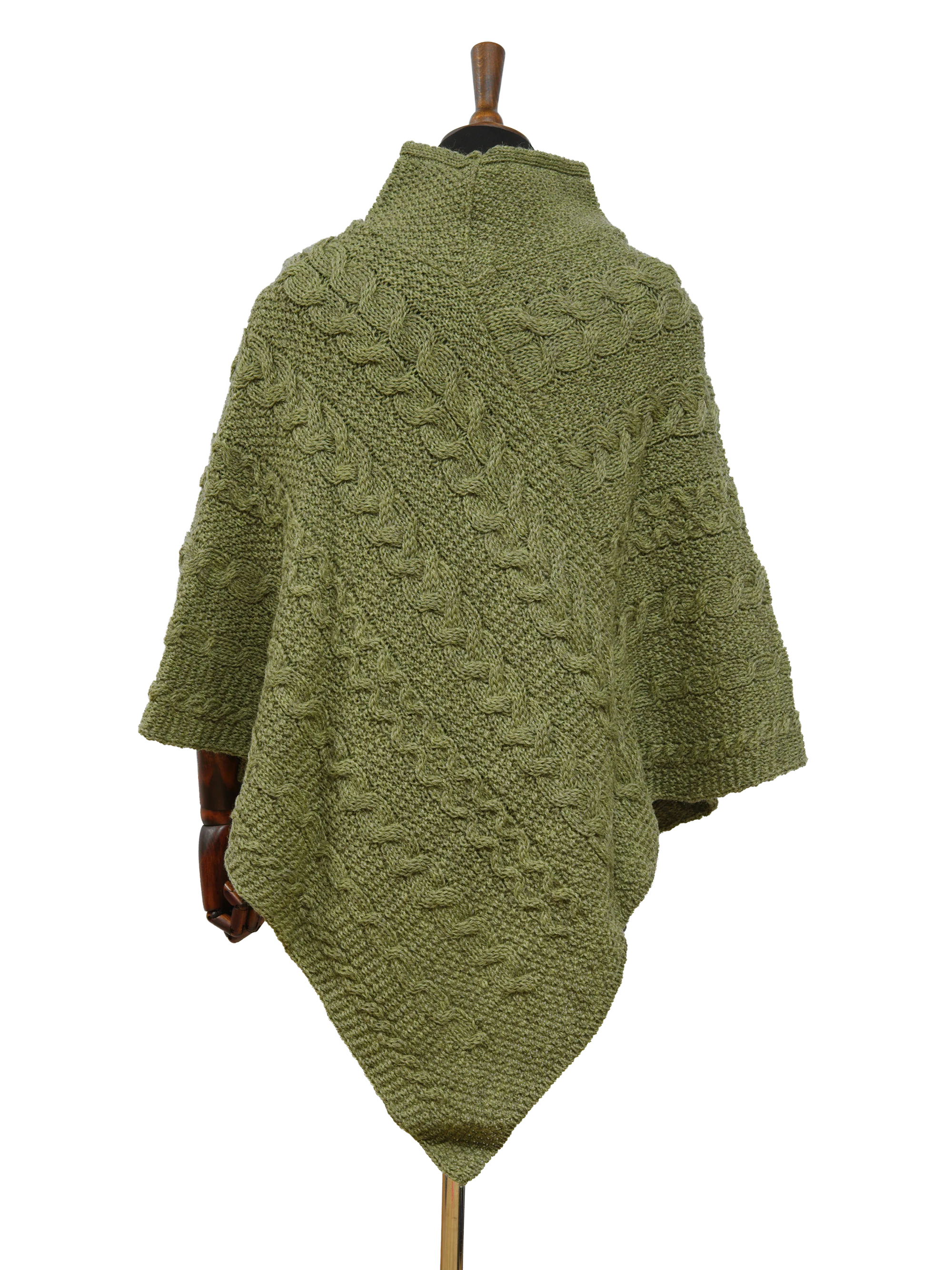 V-Neck Poncho - Green - Image 4