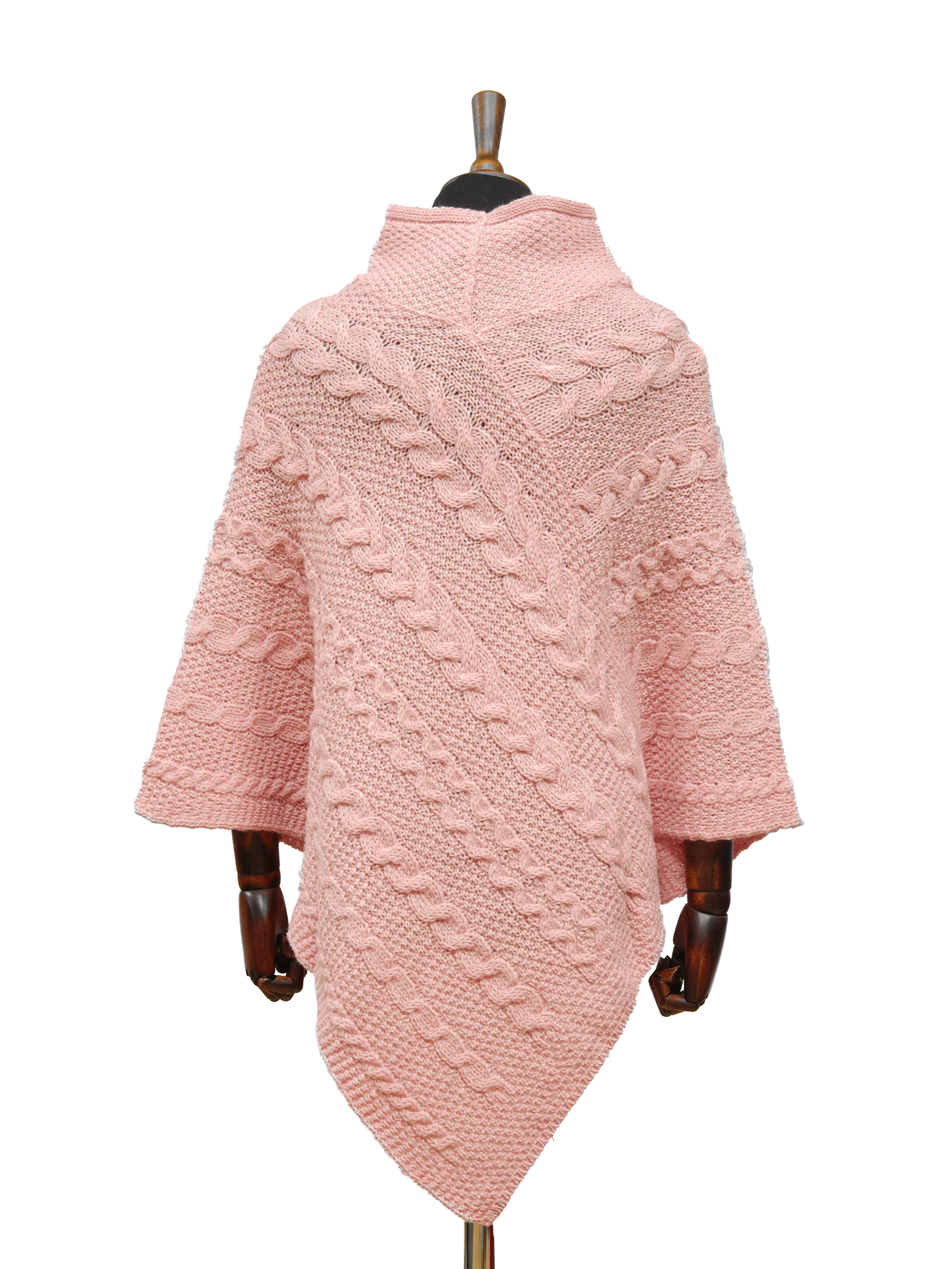 V-Neck Poncho - Pink - Image 3